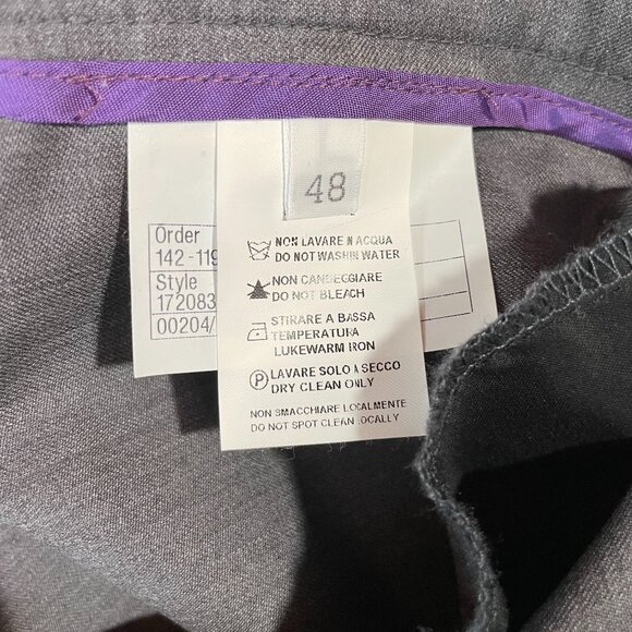 Incotex Wool Pants Gray Straight Leg Cuffs Military Inspired Size 12 - Picture 15 of 16